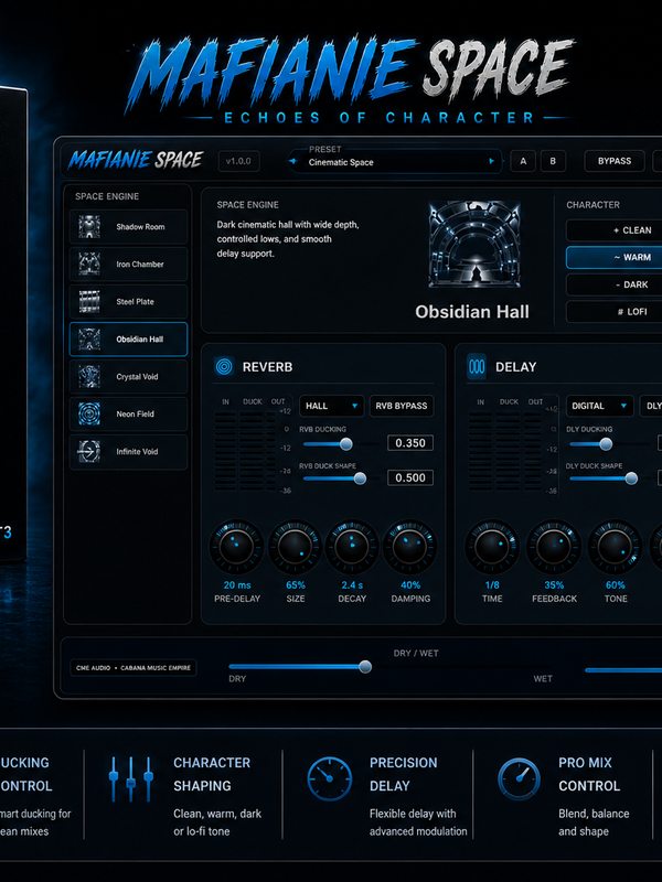 Mafianie Space : Echoes of Character - Cinematic Reverb & Delay Plugin (VST3)